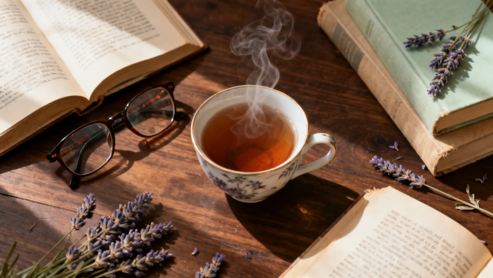 Livres ouverts sur une table en bois